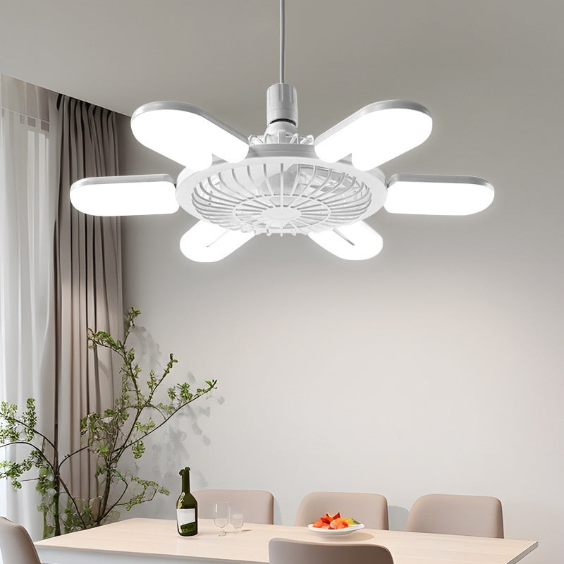 E27 Screw Fan Lamp Smart Remote Control Living Room Bedroom Fan-style Ceiling Lamp