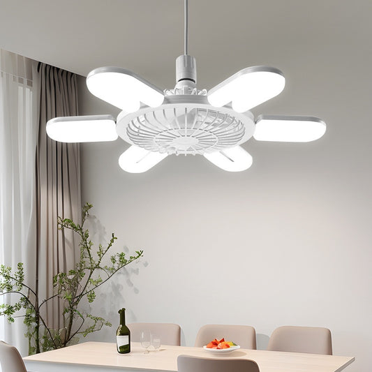 E27 Screw Fan Lamp Smart Remote Control Living Room Bedroom Fan-style Ceiling Lamp