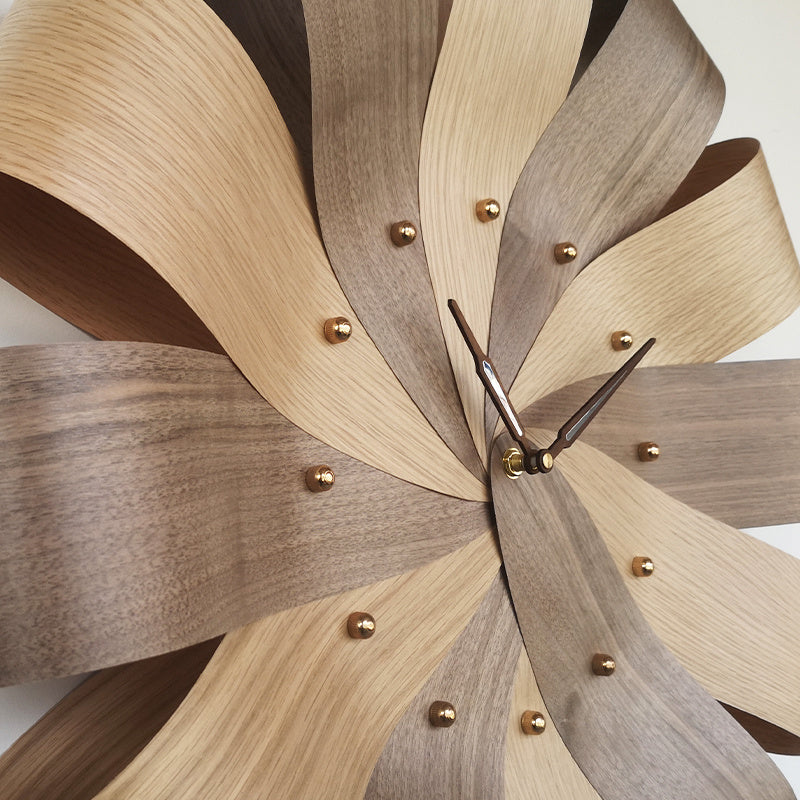 Hora De Girar El Reloj Pintura Decorativa Pétalos De Chapa De Madera Maciza