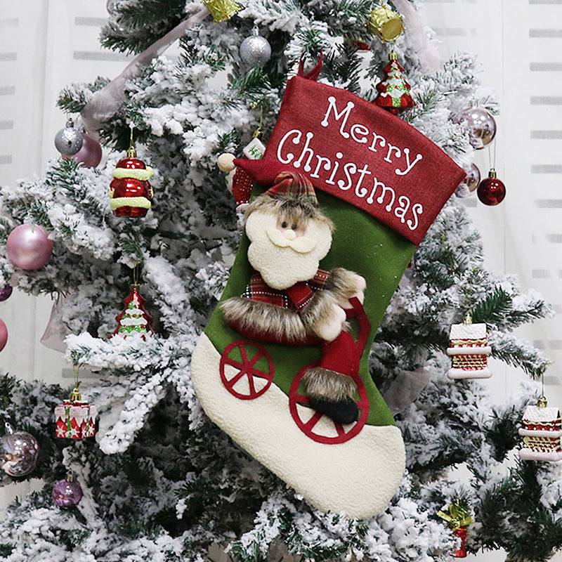 Adornos de calcetín navideño Bolsa de calcetín colgante Bolsa de calcetín navideño de dulces