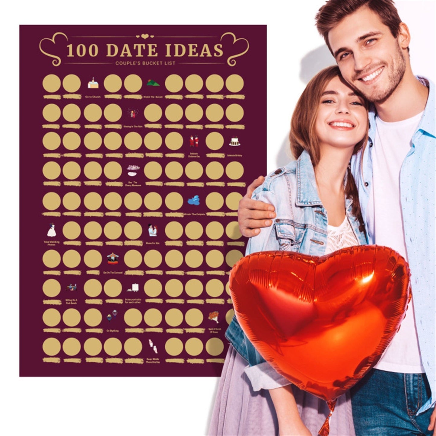 100 choses à faire entre couples datant du grattage Poster