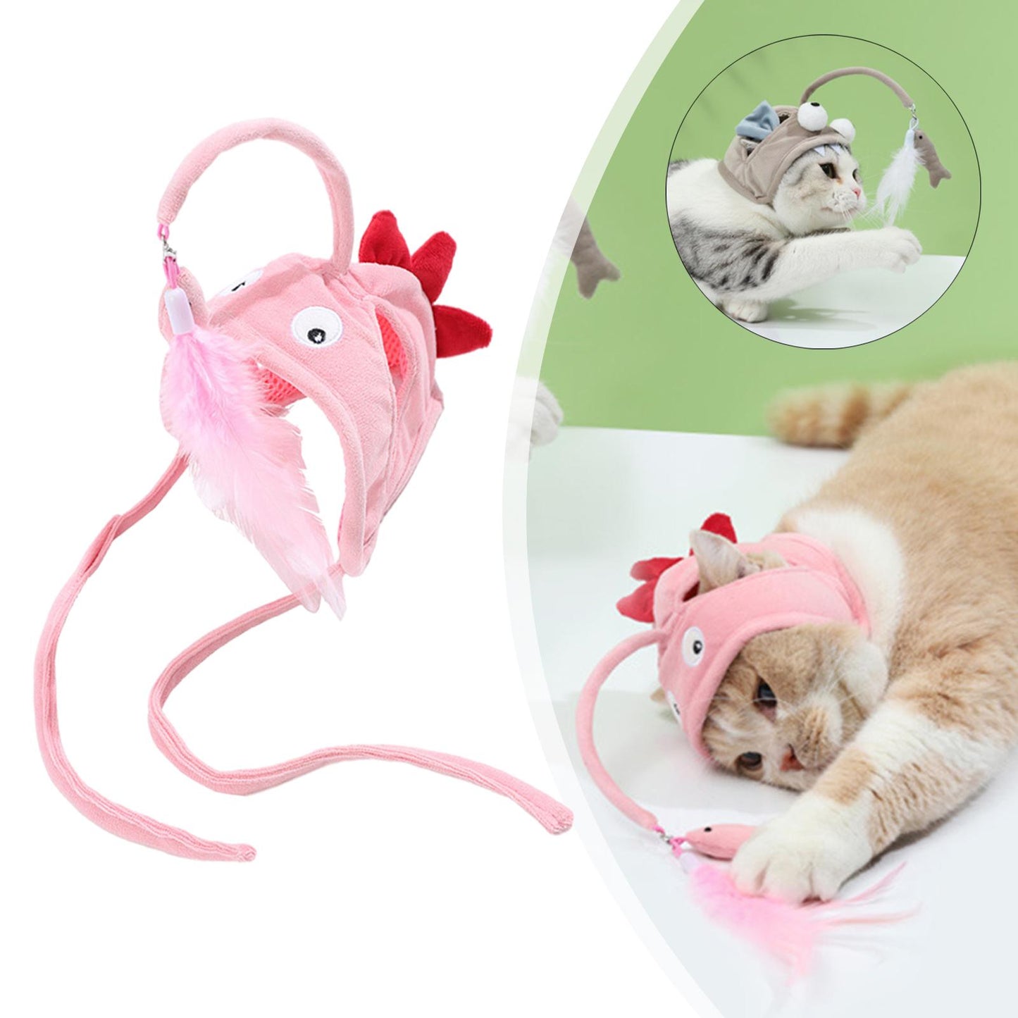 Bâton de chat amusant avec plumes, jouet amusant pour chat, bâton gris à grands yeux, jouets pour animaux de compagnie, produits pour animaux de compagnie, nouvelle collection