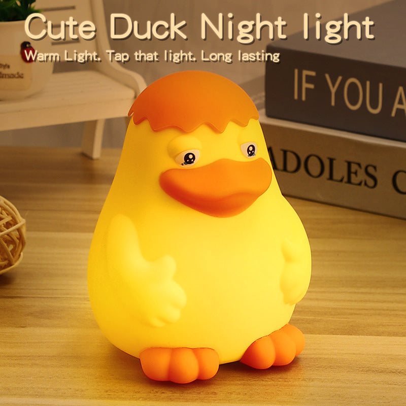 Silicone Cute Duck Light Small Induction Night Lamp