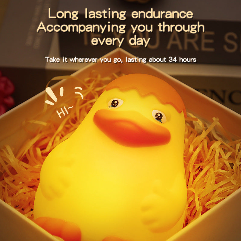 Silicone Cute Duck Light Small Induction Night Lamp