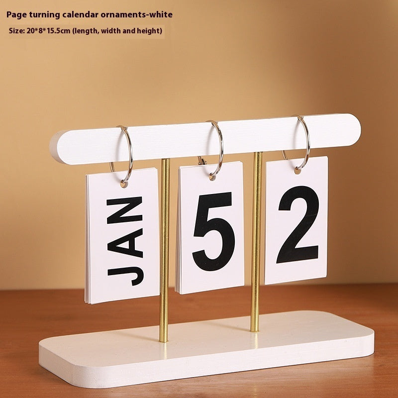 Creative Wooden Calendar Office Desktop Home Study Living Room Decoration