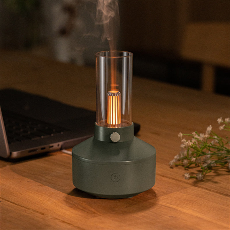 Difusor de aroma ligero retro 2023, humidificador de aire con filamento de luz LED de aceite esencial para el hogar