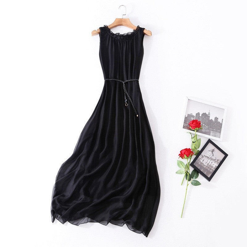 Elegance Sleeveless Holiday Slim Looking Vest Dress