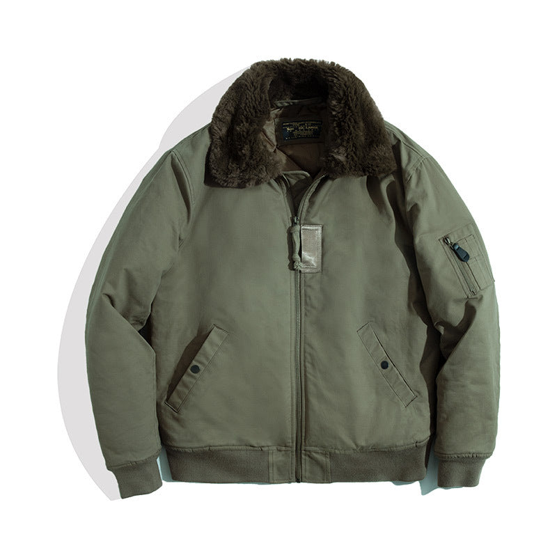 Air Force Bomber Épaissi Col De Fourrure Manteau Veste En Coton Vêtements Pour Hommes