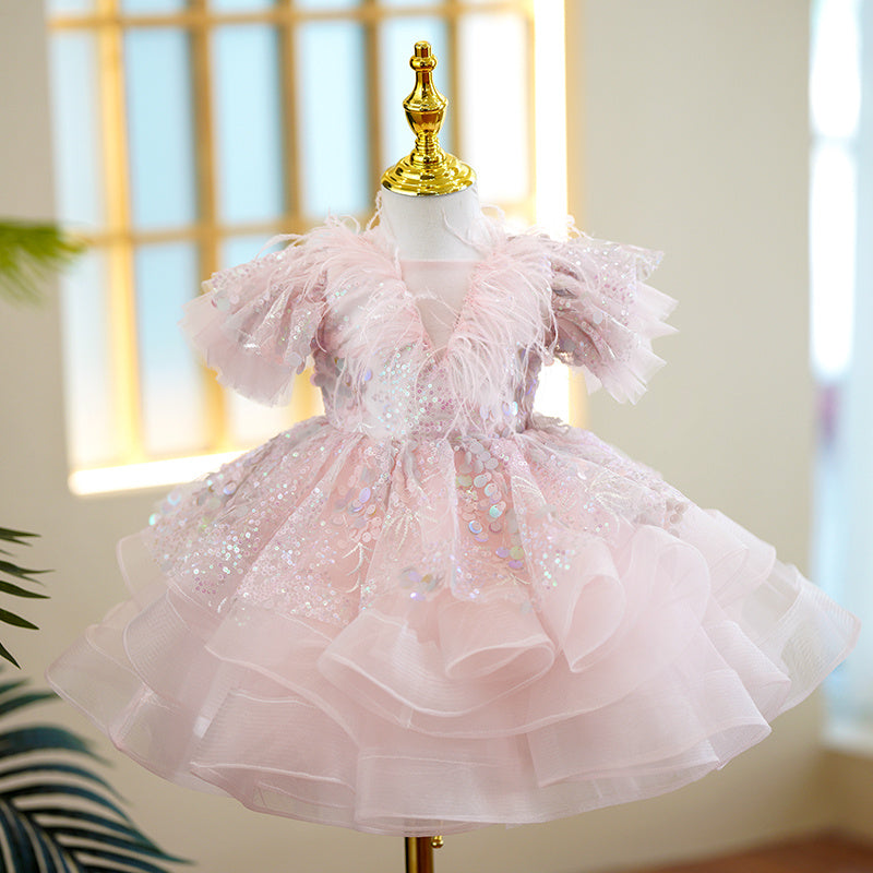 Girls' Fashionable Simple Piano Playing Dress