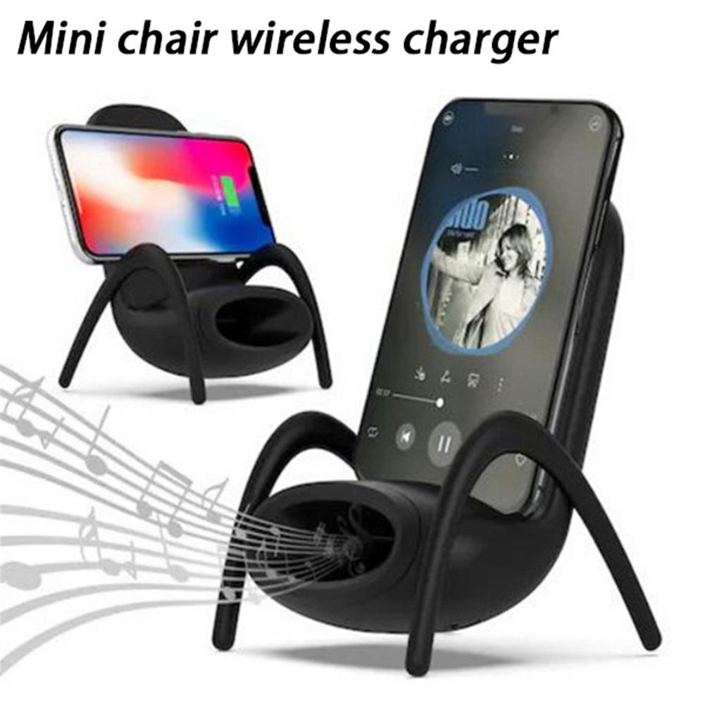 Mini chaise Portable, chargeur sans fil, support de téléphone Portable, chargeur sans fil 10W, Charge rapide, cadeau spécial