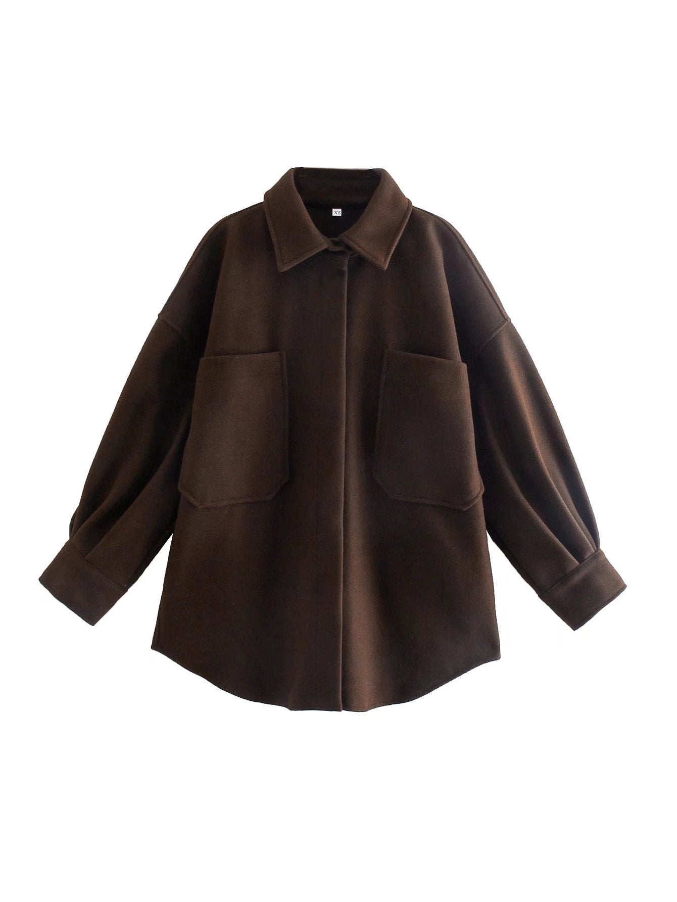 Vintage Woolen Shirt Top Spring Winter New Loose Profile Shirt Coat