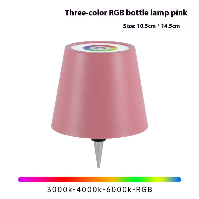 Plug-in Wine Bottle Lights Metal Wine Bottle Table Lamp Rechargeable