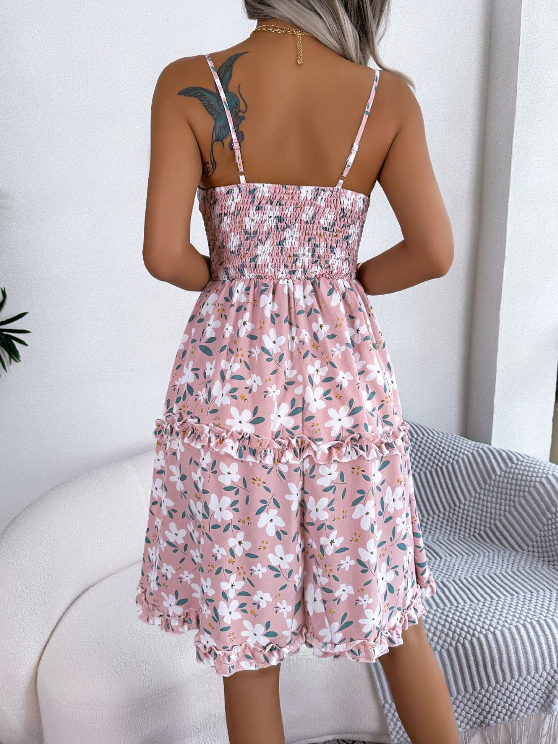 Vestido camisero estampado con manga japonesa