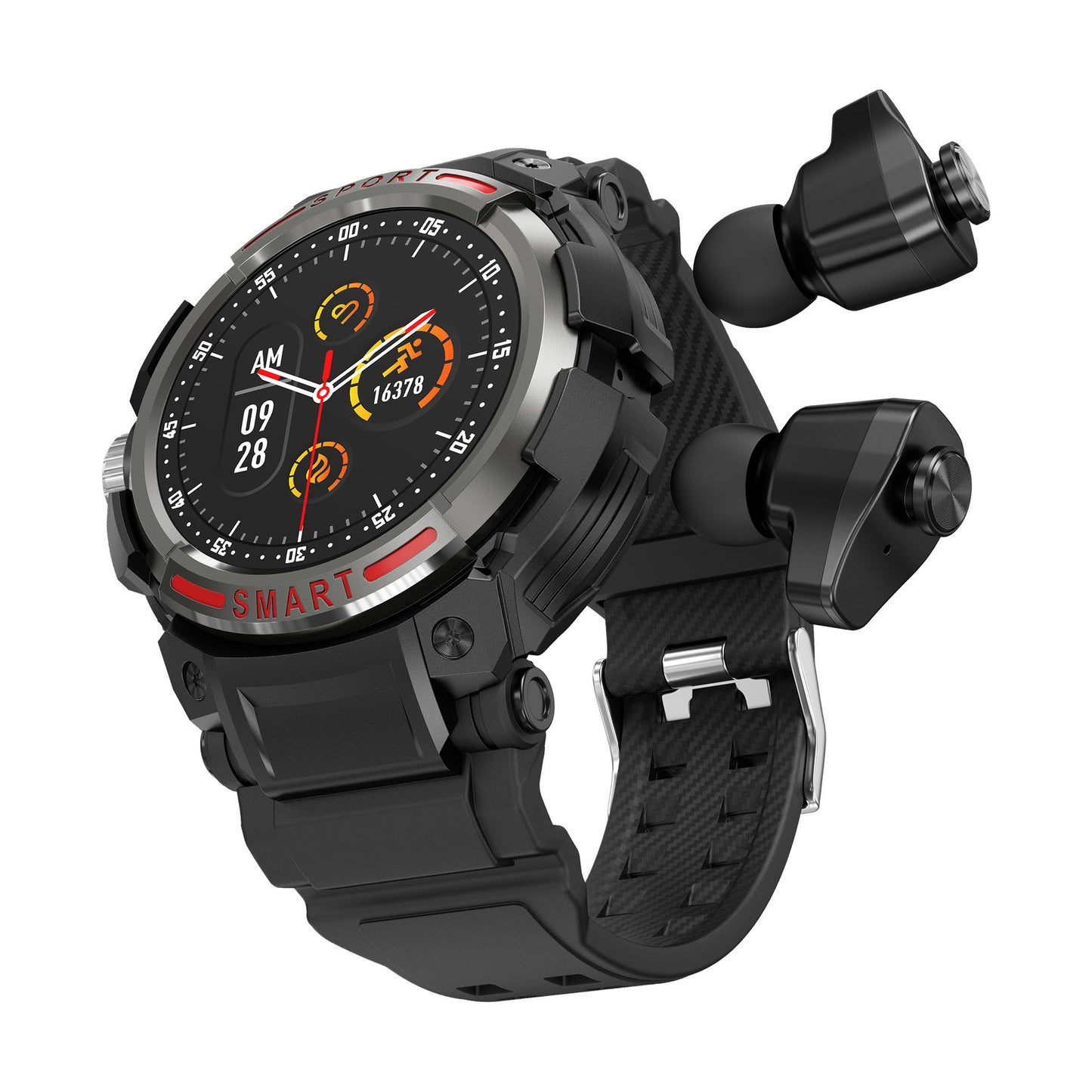 Montre intelligente TWS Bluetooth casque 2-en-1 GT100 double appel mémoire 128m