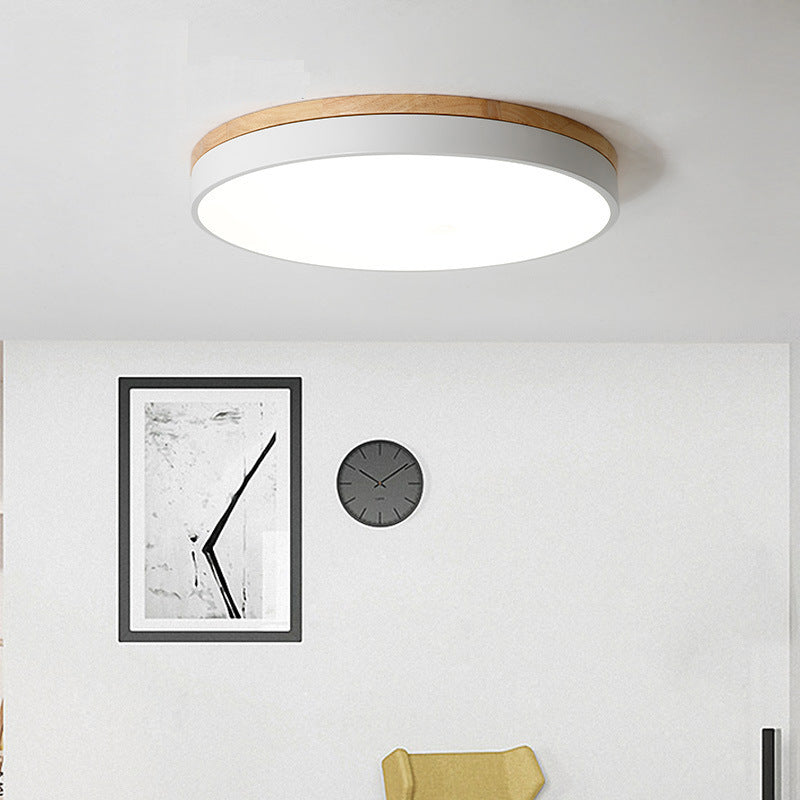 Simple Modern Wooden Lamp Cozy Bedroom Living Room L Round Ceiling