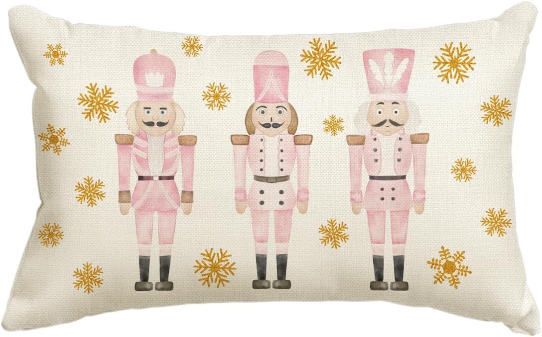 Funda de almohada de lino sencilla para Navidad, decoración para el sofá del hogar