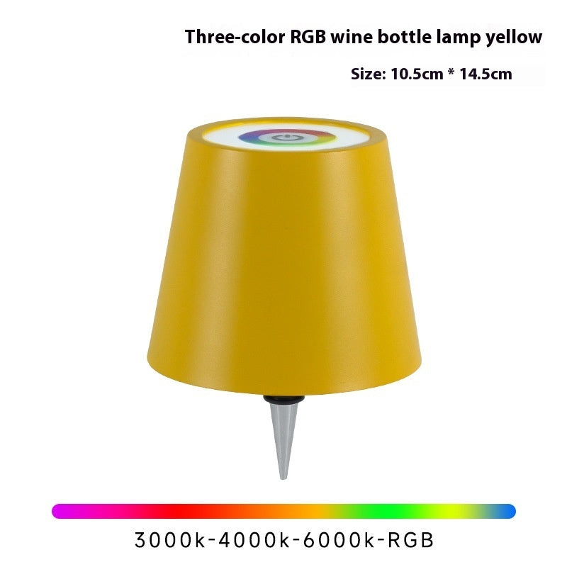 Plug-in Wine Bottle Lights Metal Wine Bottle Table Lamp Rechargeable