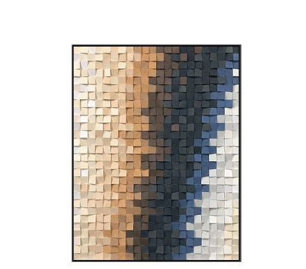 Wood Three-dimensional Painting Handmade Mosaic Art Mural