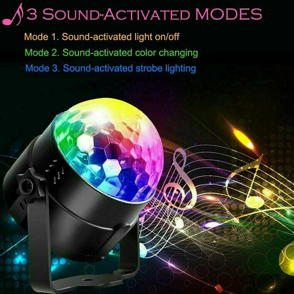 Disco Party Lights Strobe LED DJ Ball Sound Activated Bulb Dance Lamp Decoration