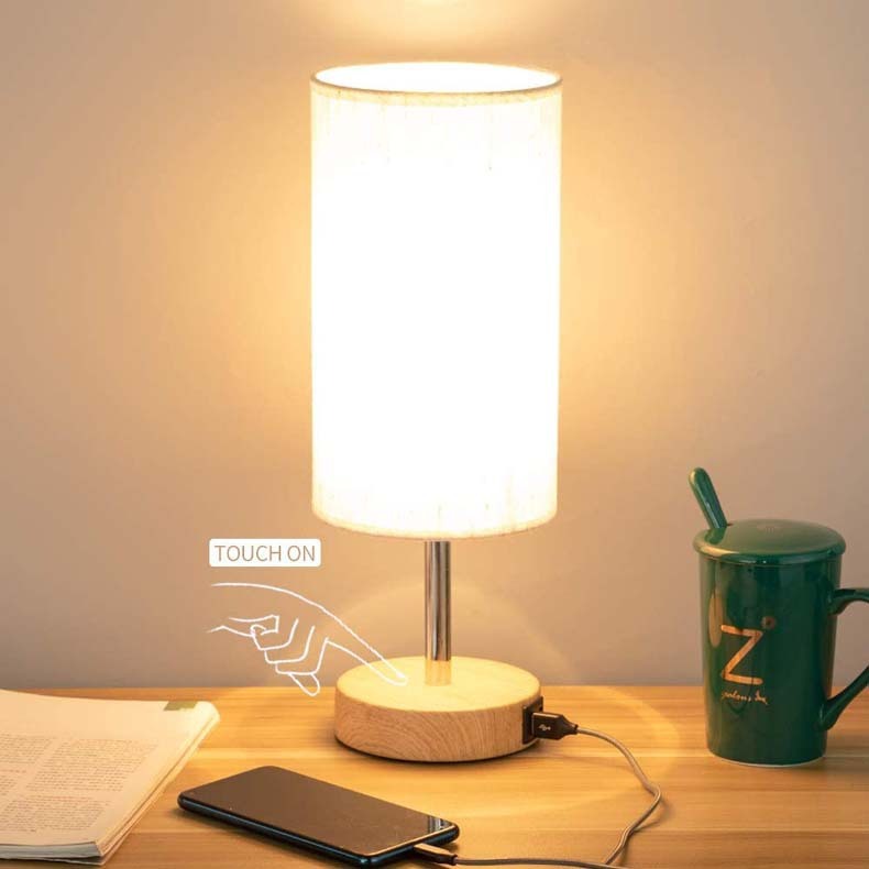 Lámpara de mesa regulable de tres velocidades con pantalla táctil Bedside