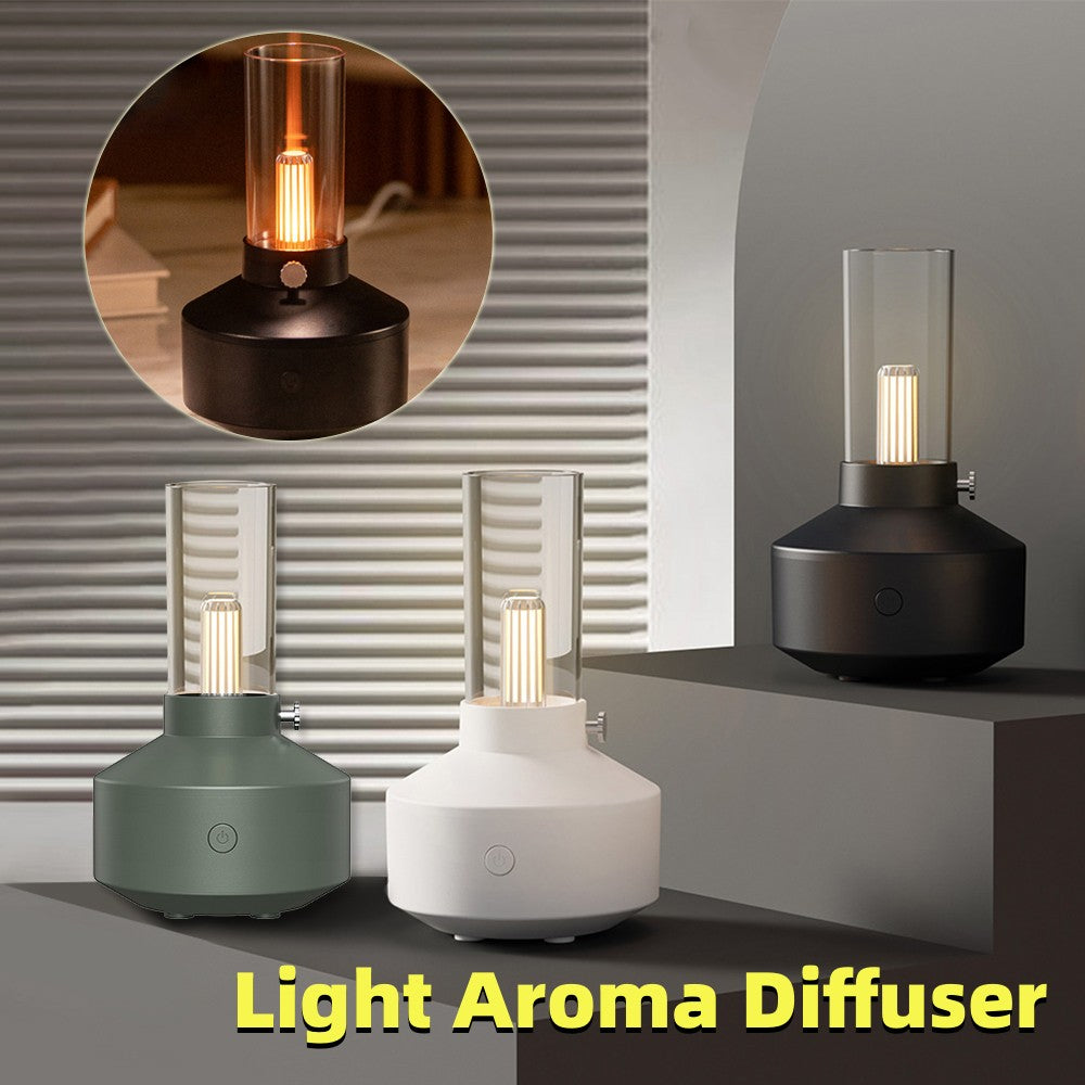 Difusor de aroma ligero retro 2023, humidificador de aire con filamento de luz LED de aceite esencial para el hogar