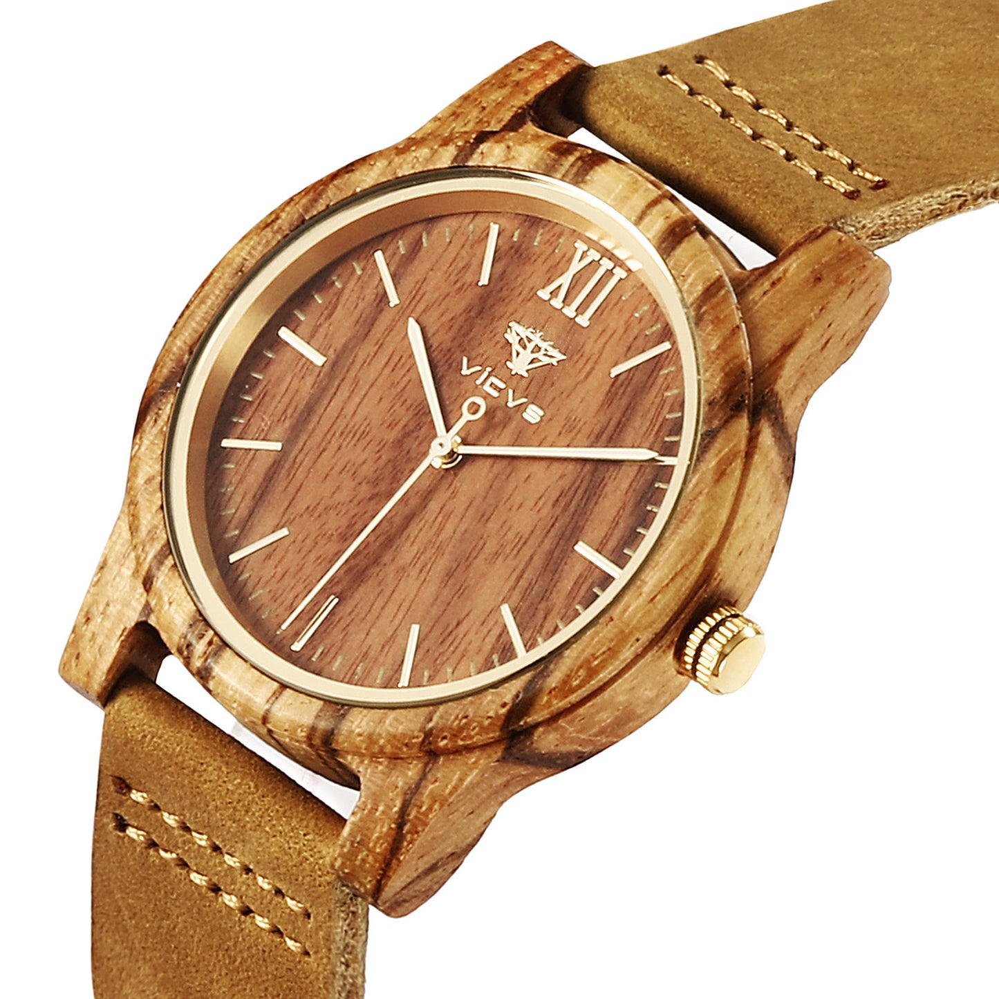 Montre à quartz en bois de mode zèbre