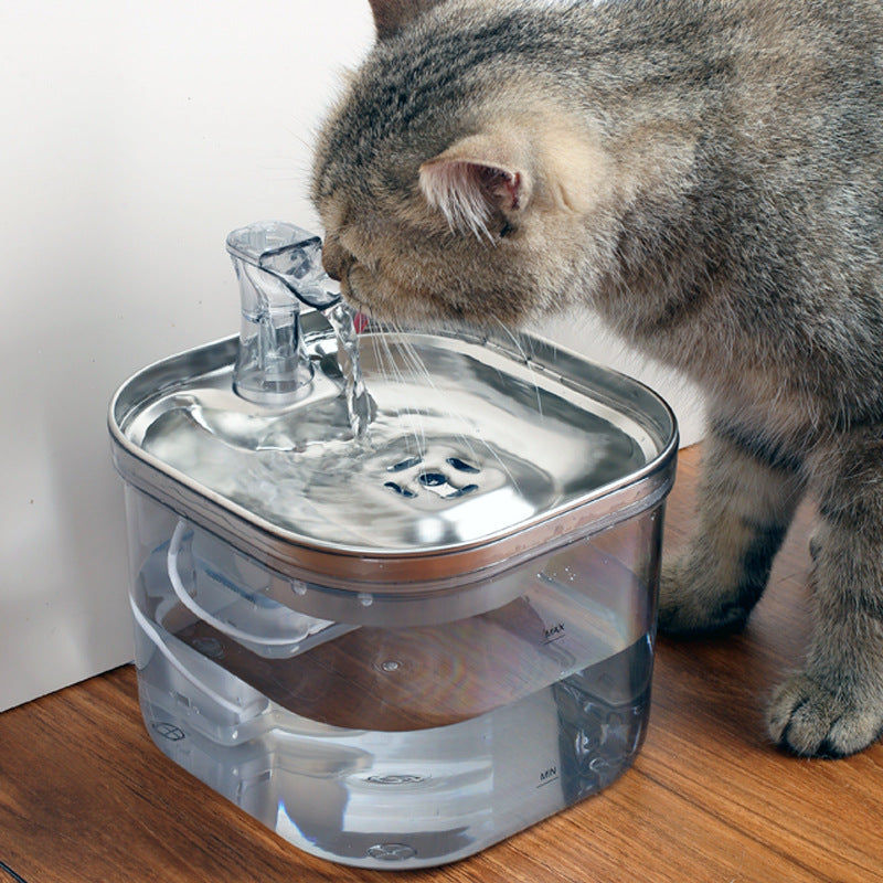 Dispensador de agua de circulación automática de acero inoxidable para perros y gatos, fuente inteligente, accesorios para mascotas