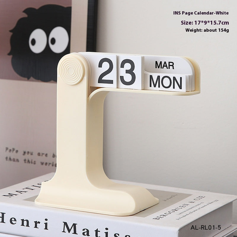 Creative Wooden Calendar Office Desktop Home Study Living Room Decoration