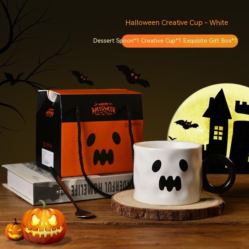 Taza de cerámica de calabaza, recuerdo de fiesta, tazas de cerámica con asa, taza portátil bonita para regalo de Halloween, suministros duraderos para fiesta de Halloween