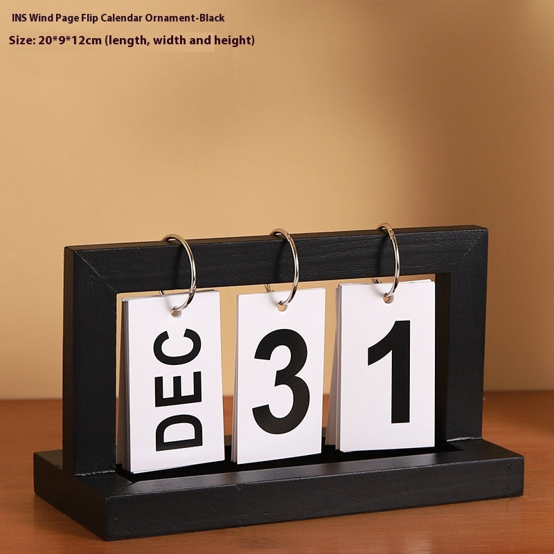 Creative Wooden Calendar Office Desktop Home Study Living Room Decoration