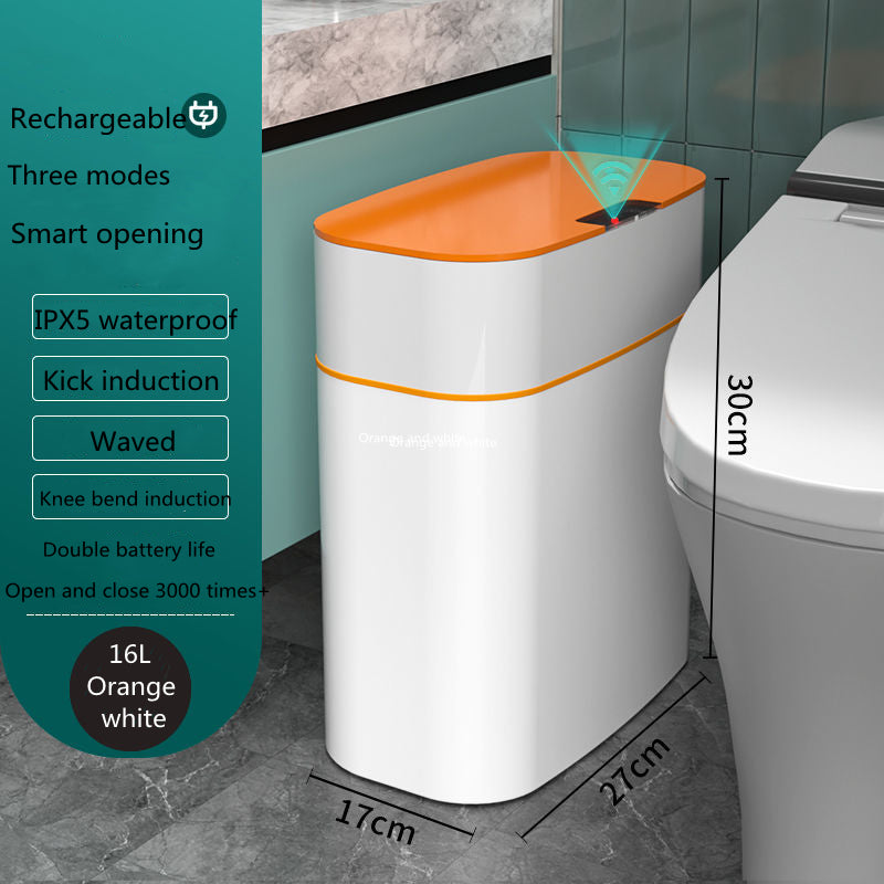 Poubelle intelligente avec couvercle pour chambre à coucher et salon, boîte de rangement de cuisine, poubelle à induction, petite boîte de voiture, poubelle intelligente automatique Smart Trash Bin