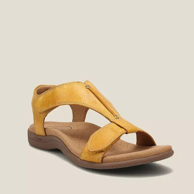 Sandales compensées à sangle Velcro pour femmes avec grandes semelles épaisses et boucle Velcro