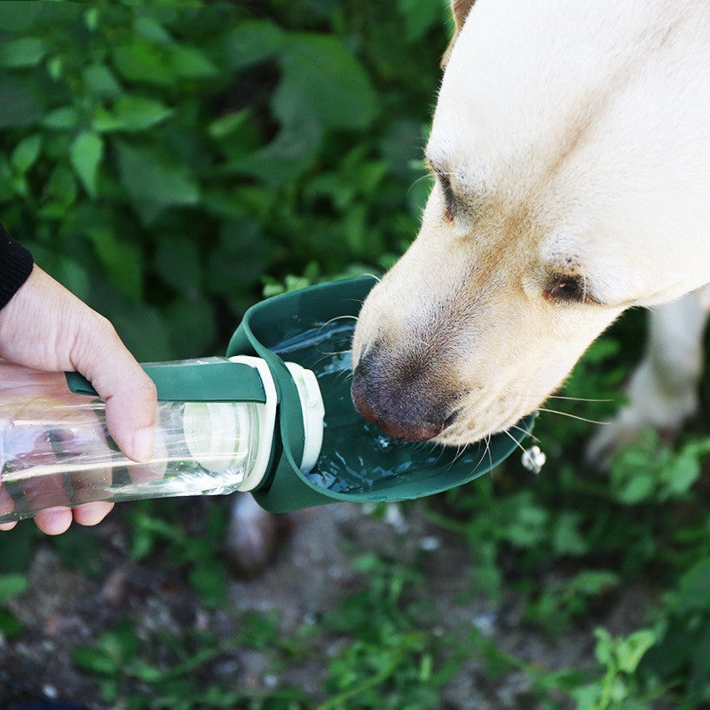 Bouteille d'eau multifonction 2 en 1 pour chien, en Silicone, pliable, Portable, bol de nourriture pour chiot, distributeur de boisson, fournitures de voyage pour Labrador, produits pour animaux de compagnie