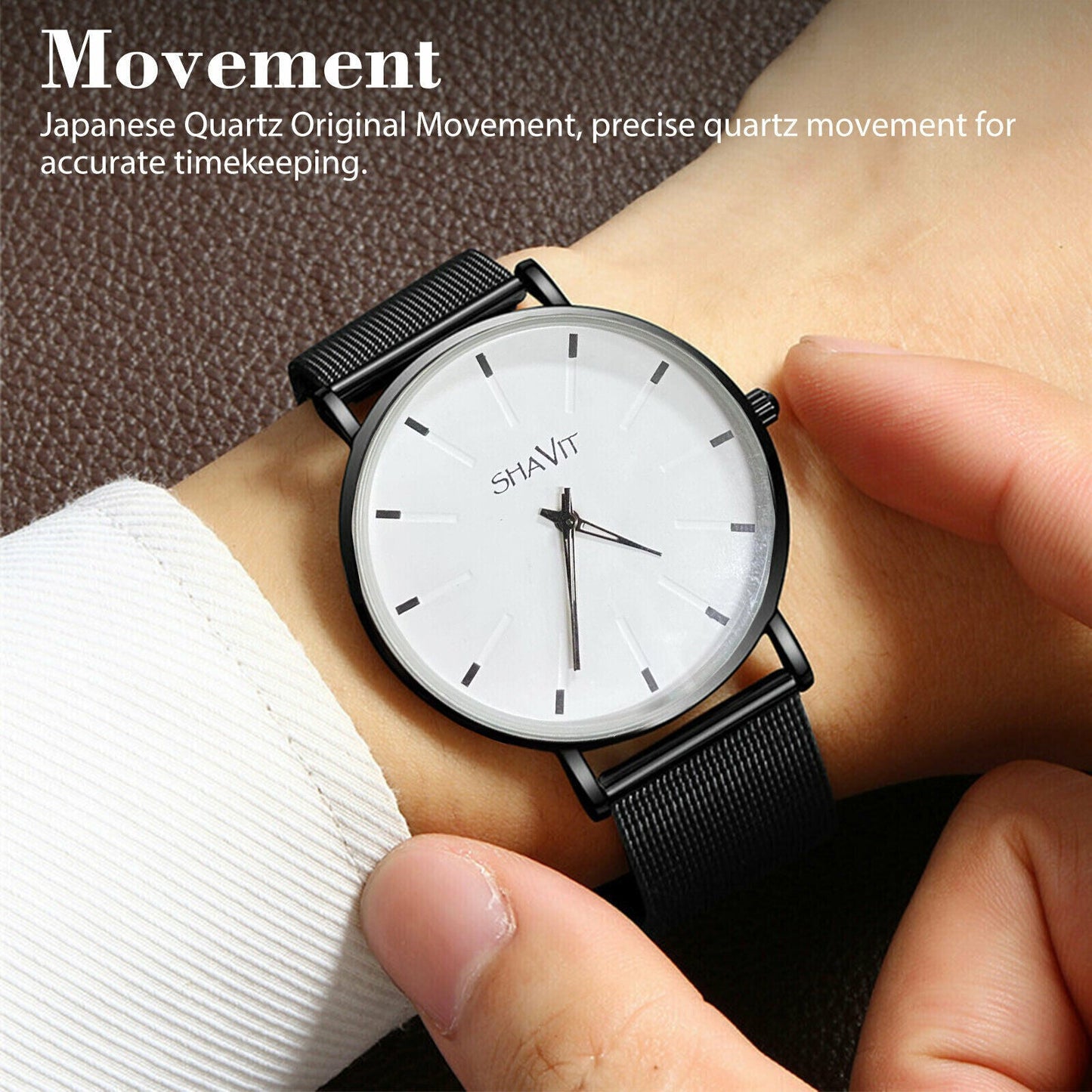 Reloj impermeable para hombre, relojes de pulsera clásicos de cuarzo de acero inoxidable y lujo