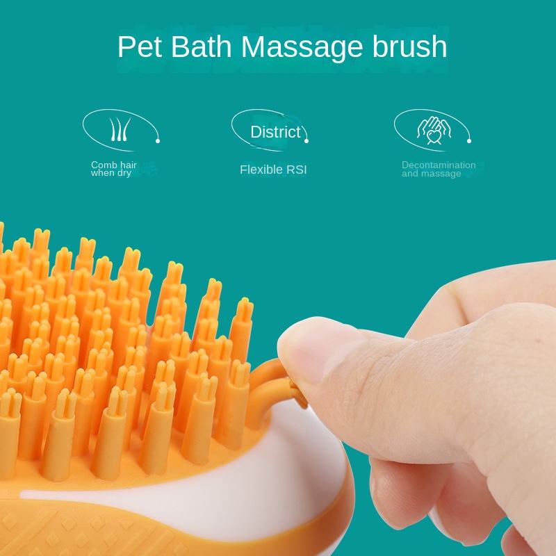 Cepillo de baño para perros y gatos 2 en 1, peine de masaje para SPA para mascotas, ducha de silicona suave para el cuidado del cabello, herramienta de limpieza para perros Cmob, productos para mascotas