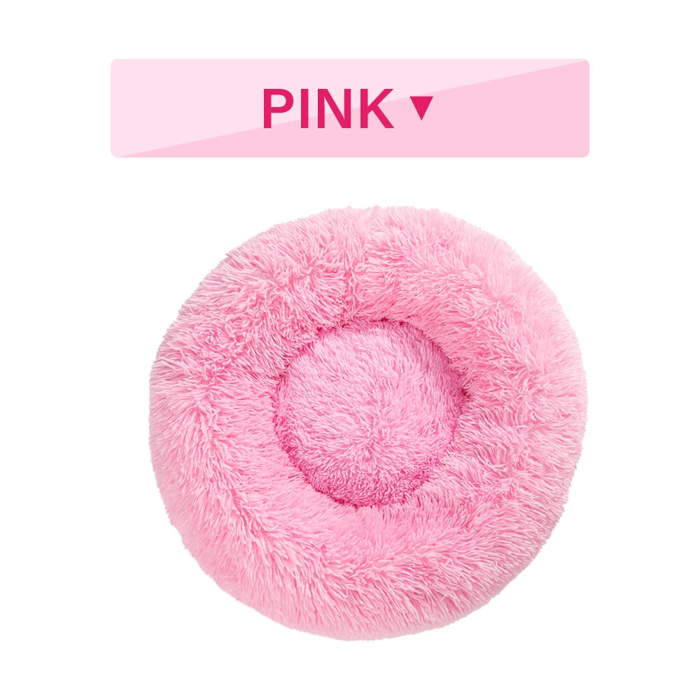 Cama para perro Donut esponjosa, cálida, suave, larga, cojín para mascota de peluche, casa para perro, cama para gato, sofá lavable para mascotas, estera calmante, camas grandes para perros