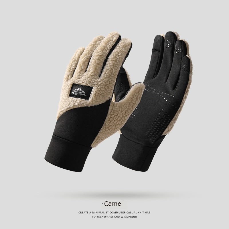 Gants isolés en velours Teddy pour une utilisation en extérieur