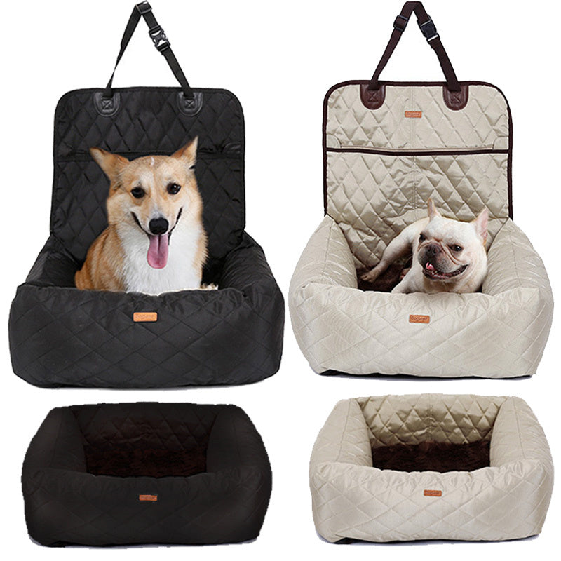 Transportín para perros 2 en 1, protector plegable para asiento de coche, cama multiusos gruesa para mascotas, colchón para coche para perros, suministros para mascotas