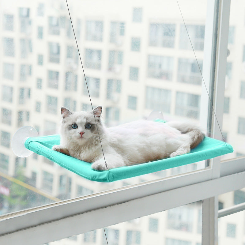 Hamaca colgante para ventana de gato con ventosa para arena para mascotas