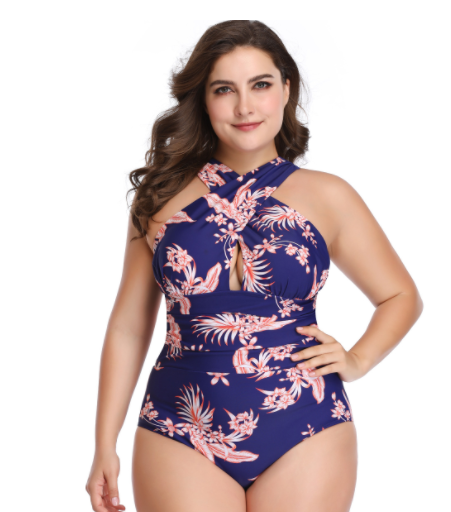 Les nouveaux maillots de bain une pièce grande taille européens et américains Cross