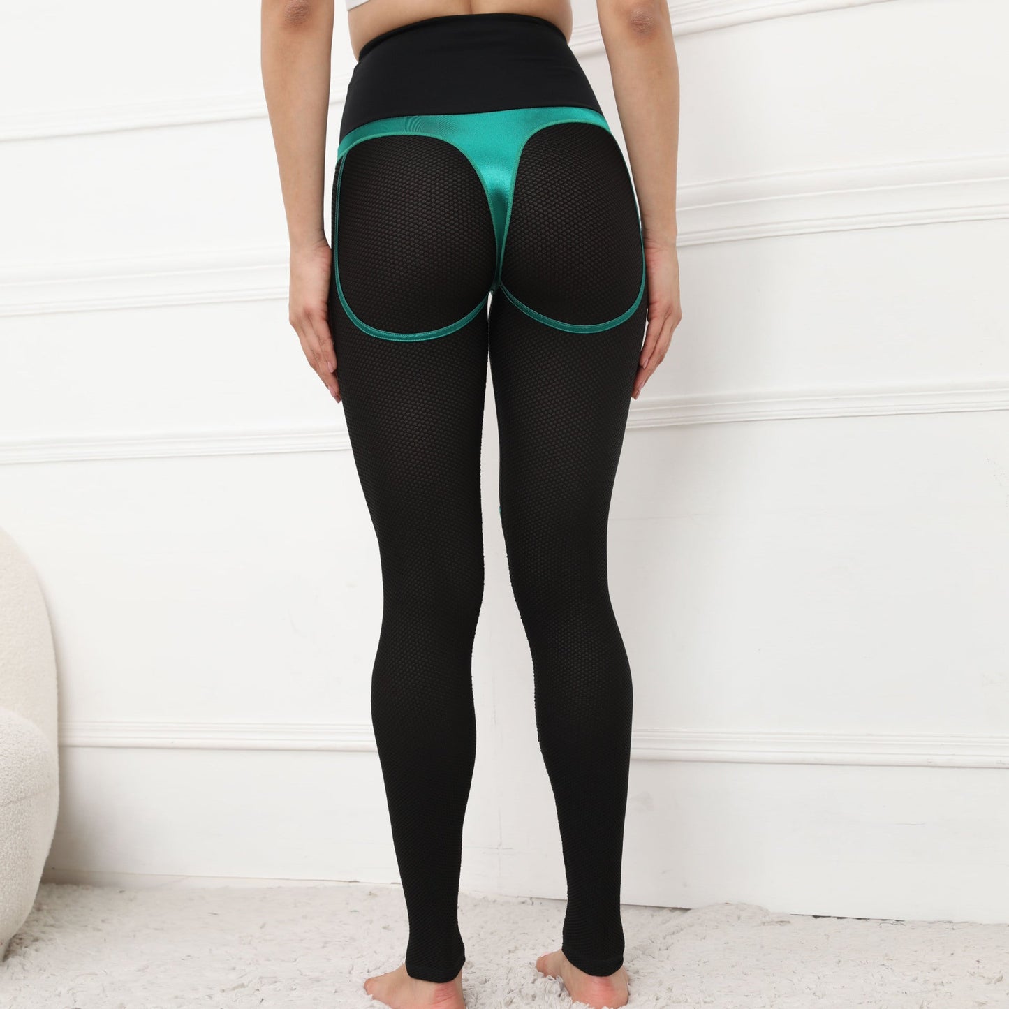 Pantalon de yoga à coutures de sport en maille pour femmes