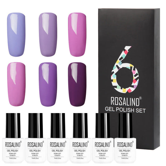 Ensemble de vernis à ongles Gel de couleur unie, coffret cadeau de manucure, 6 couleurs