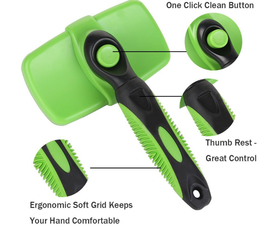 Brosse lissante autonettoyante pour animaux de compagnie