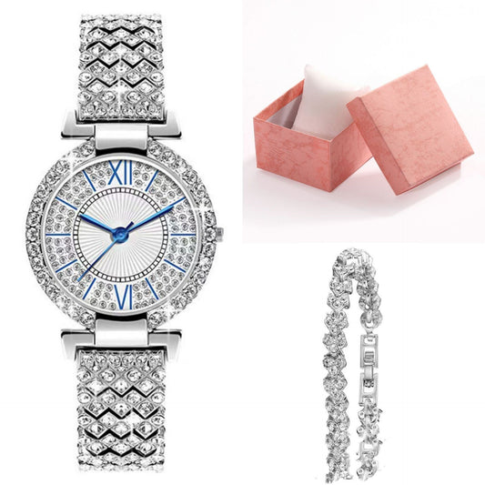 Reloj de cuarzo de lujo y elegante con diamantes que combina con todo para mujer