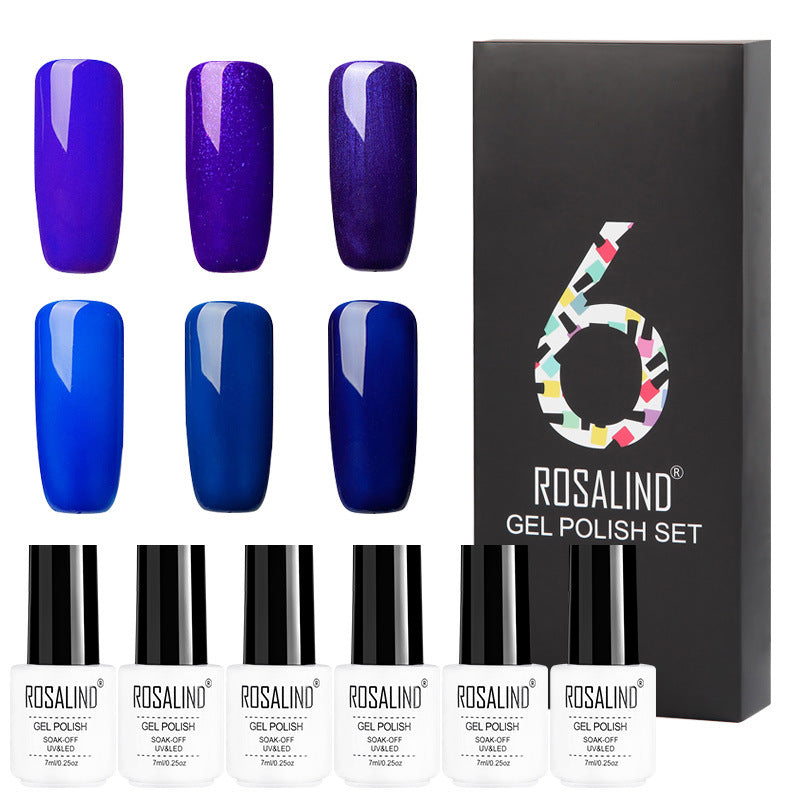 Ensemble de vernis à ongles Gel de couleur unie, coffret cadeau de manucure, 6 couleurs