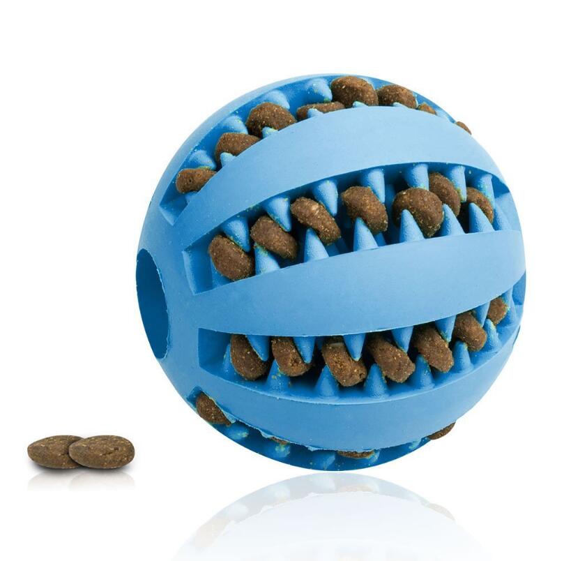 Juguete para perros con alimentador lento para mascotas, juguete de pelota de goma divertido y bonito para perros