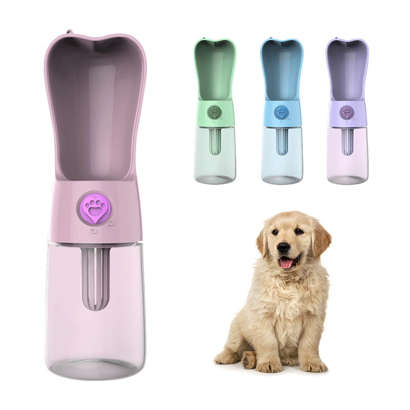 Alimentador portátil con botella de agua para perros y gatos