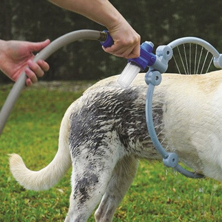 Manguera de limpieza plegable de una tecla para baño de mascotas