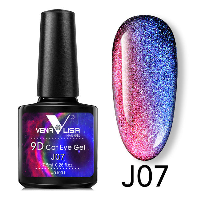 Venalisa 9D Gel Vernis Oeil de Chat Magique Caméléon Gel Vernis À Ongles Manucure Galaxy Étoilé Magnétique Multicolore 5 ml Vernis À Ongles Gel