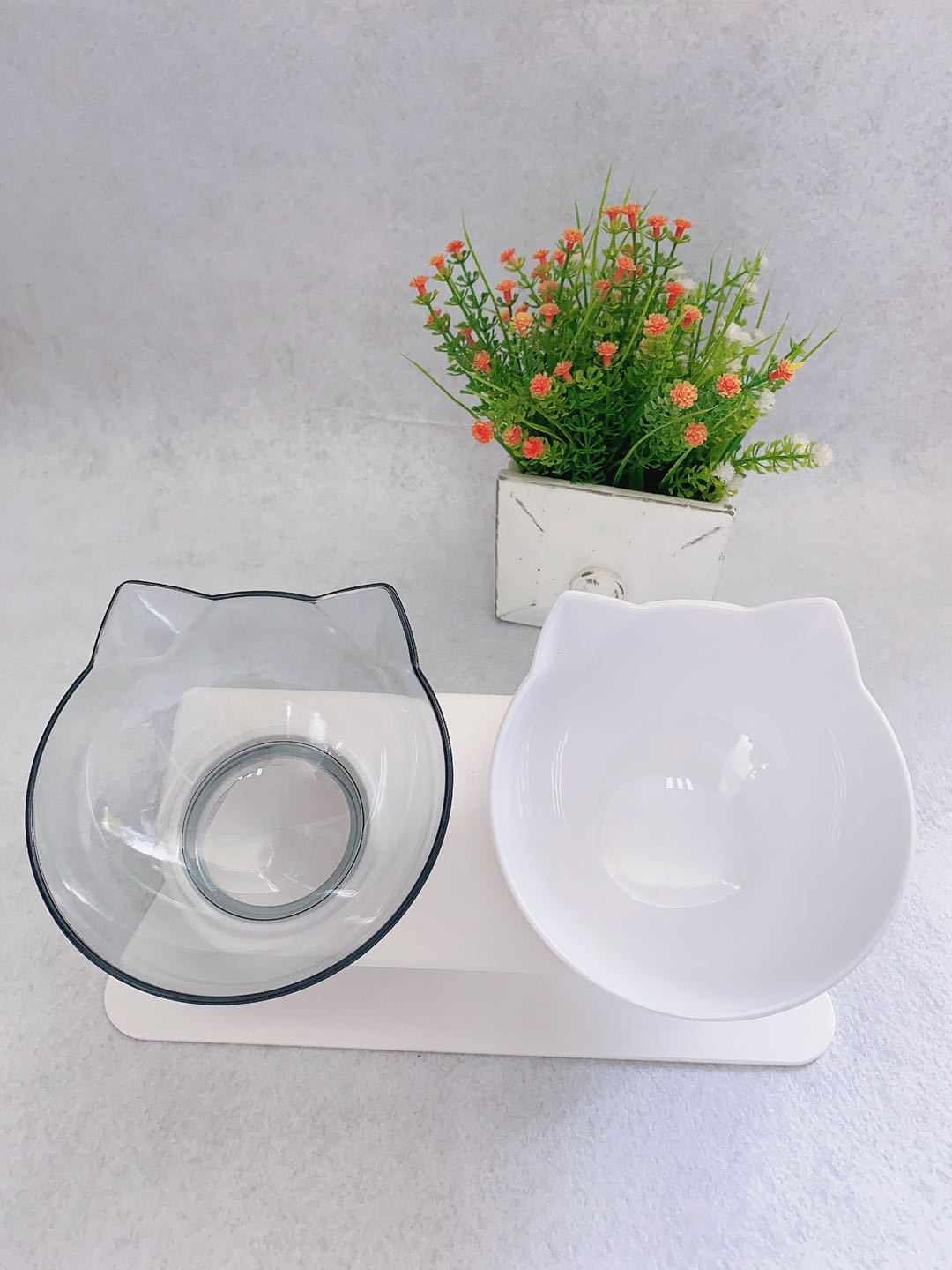 Cat Double Bowl Cat Food Bowl Protects Cervical Vertebra